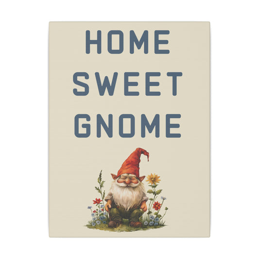 Home Sweet Gnome Tan Wall Canvas