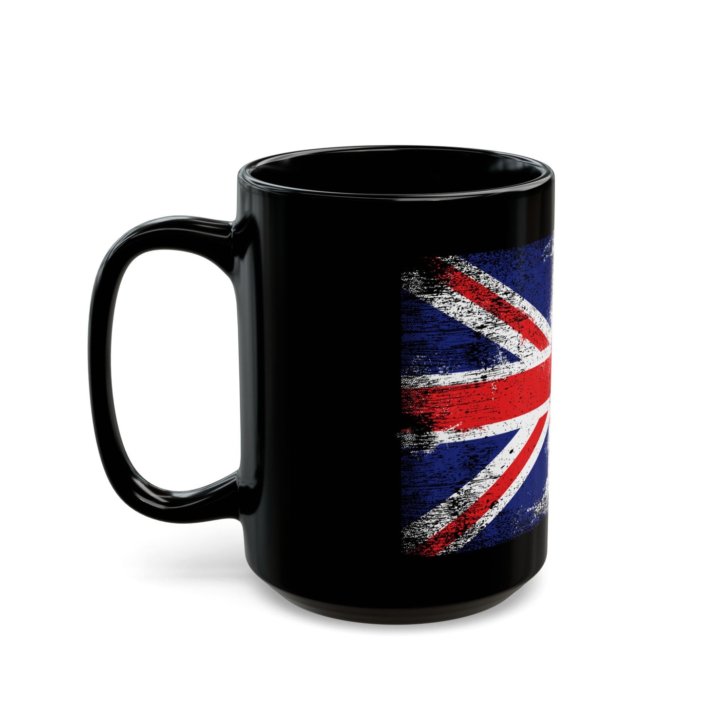 Union Jack UK Flag Black Mug