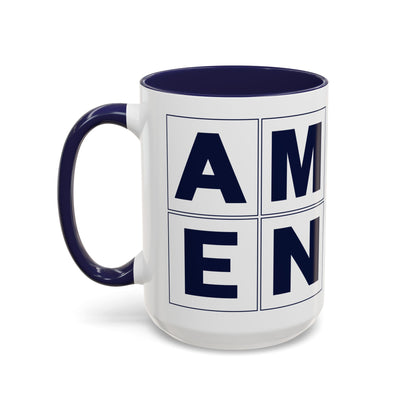 Amen Blue Accent Mug