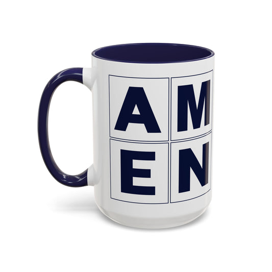Amen Blue Accent Mug