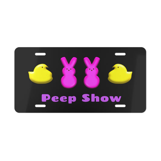 Peep Show Black Vanity License Plate
