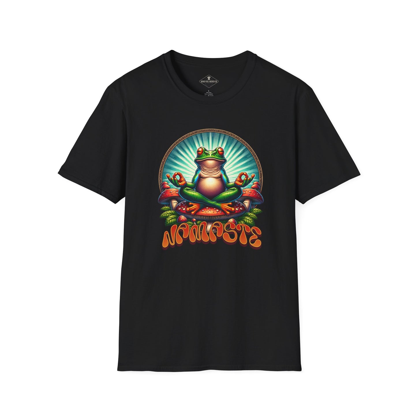 Namaste Yoga Frog Black T-Shirt