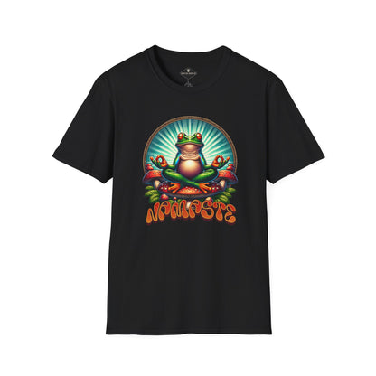 Namaste Yoga Frog Black T-Shirt