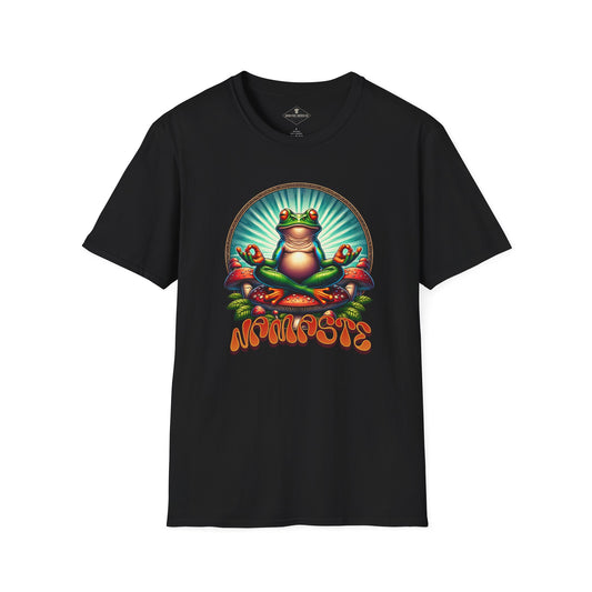 Namaste Yoga Frog Black T-Shirt