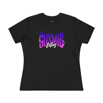 Cosmic Vibes Black Womens T-Shirt