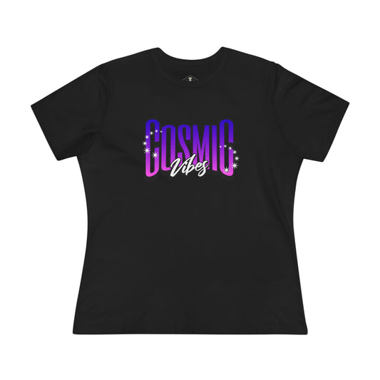 Cosmic Vibes Black Womens T-Shirt
