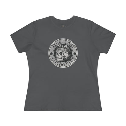 Street Art Tattoo Club Charcoal Womens T-Shirt