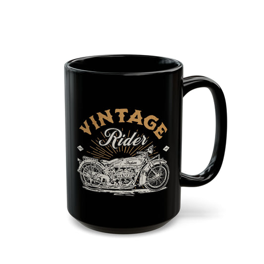 Vintage Rider Motorcycle Black Mug