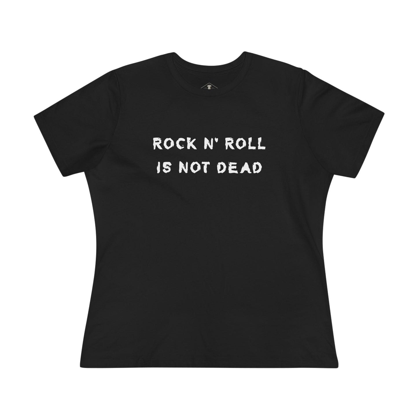 Rock N' Roll Is Not Dead Black Womens T-Shirt