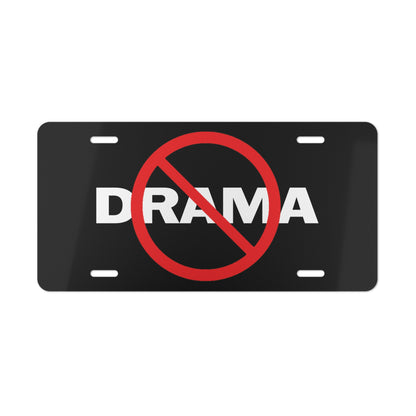 No Drama Black Vanity License Plate