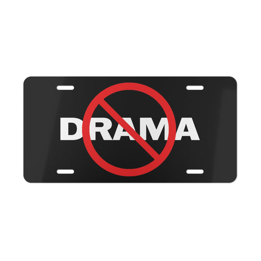 No Drama Black Vanity License Plate