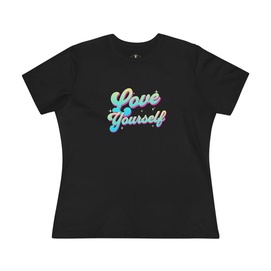 Love Yourself Black Womens T-Shirt