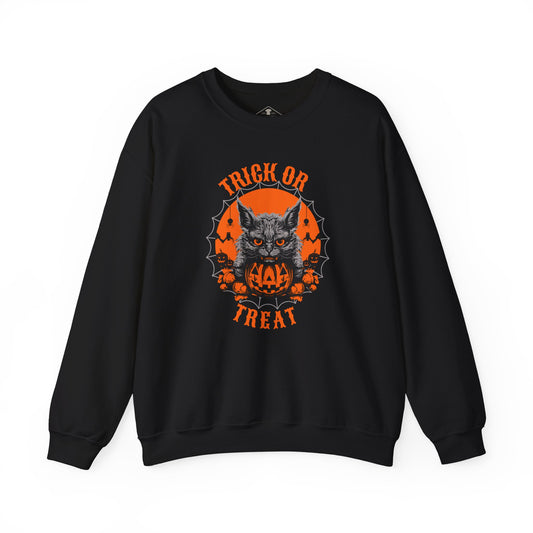 Trick Or Treat Halloween Cat Black Sweatshirt