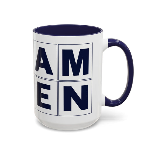 Amen Blue Accent Mug