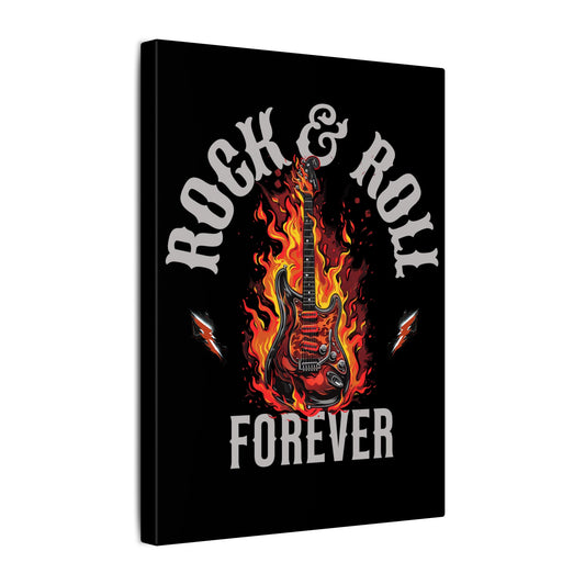Rock & Roll Forever Black Wall Canvas
