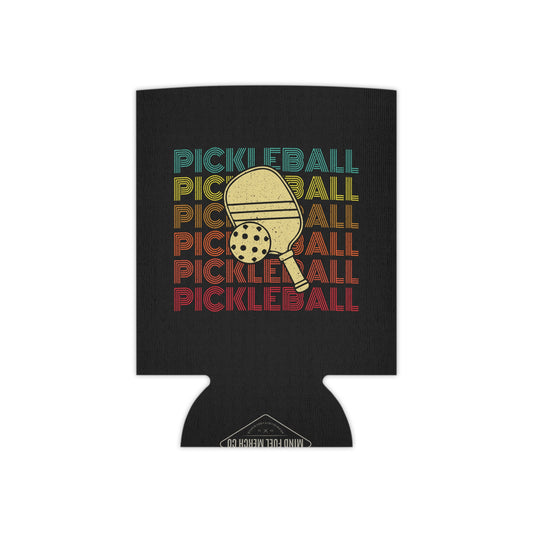 Pickleball Retro Black Koozie Can Cooler