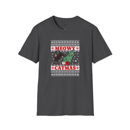 Meowy Catmas Christmas Dark Grey T-Shirt