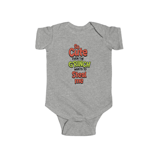 The Grinch Wants To Steal Me Grey Baby Onesie