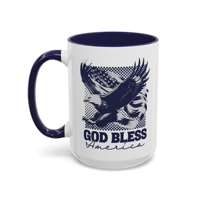 God Bless America Navy Accent Mug