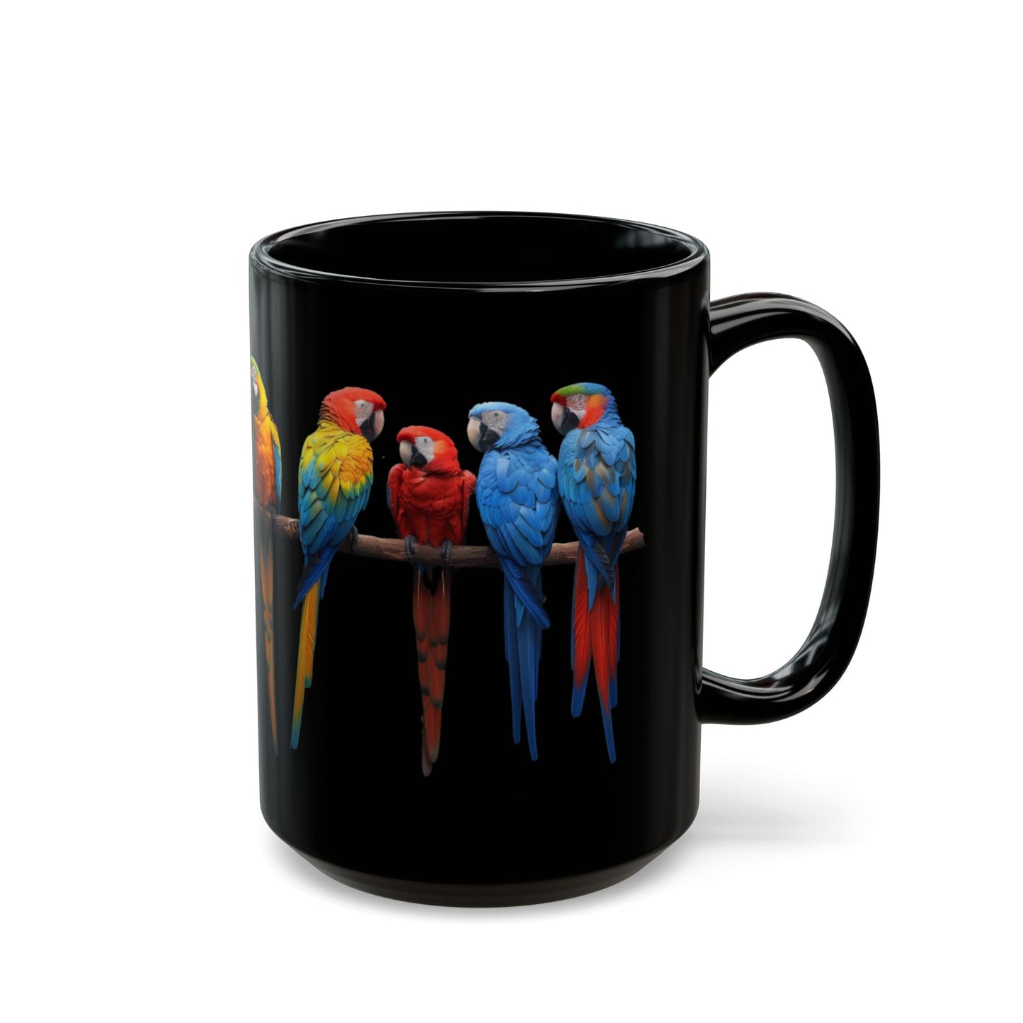 Parrots Black Mug