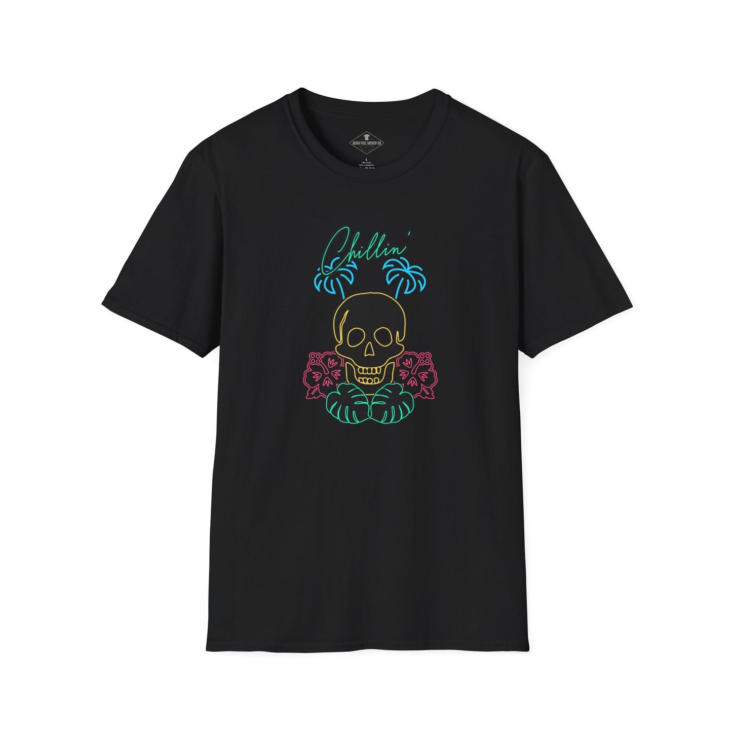 Chillin' Neon Skull Black T-Shirt