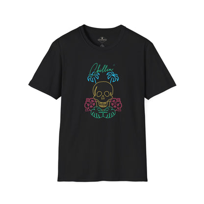 Chillin' Neon Skull Black T-Shirt