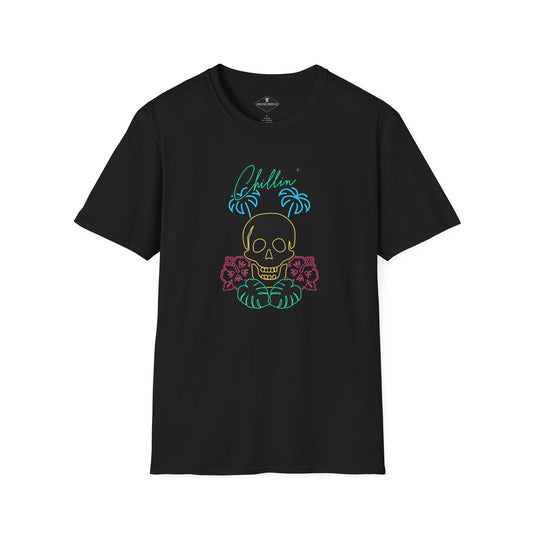 Chillin' Neon Skull Black T-Shirt