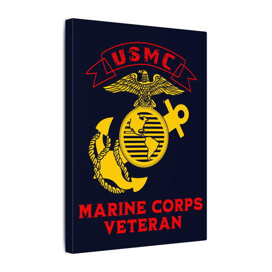 US Marine Corps Veteran Blue Wall Canvas