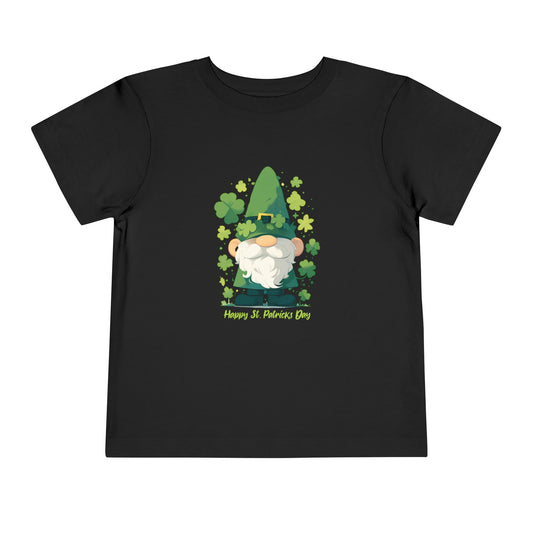 St. Patrick's Day Gnome Black Toddler T-Shirt