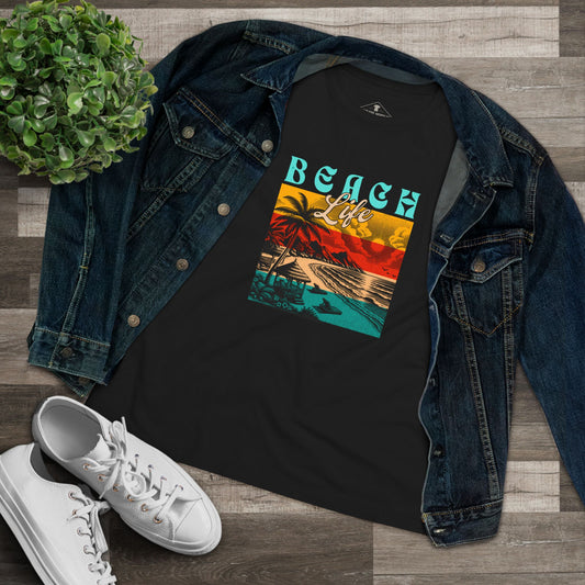 Beach Life Black Womens T-Shirt
