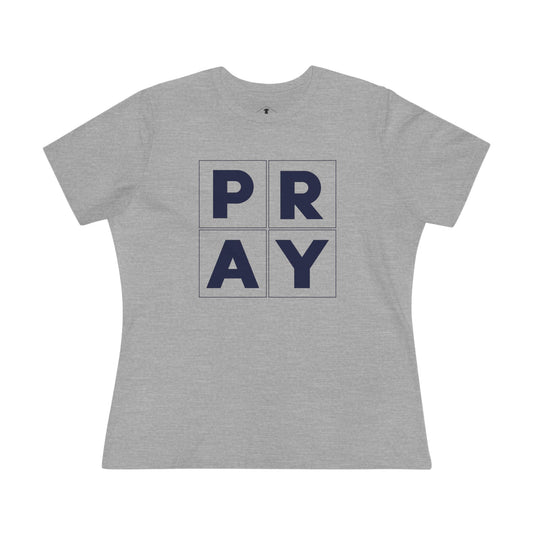 Pray Grey Womens T-Shirt
