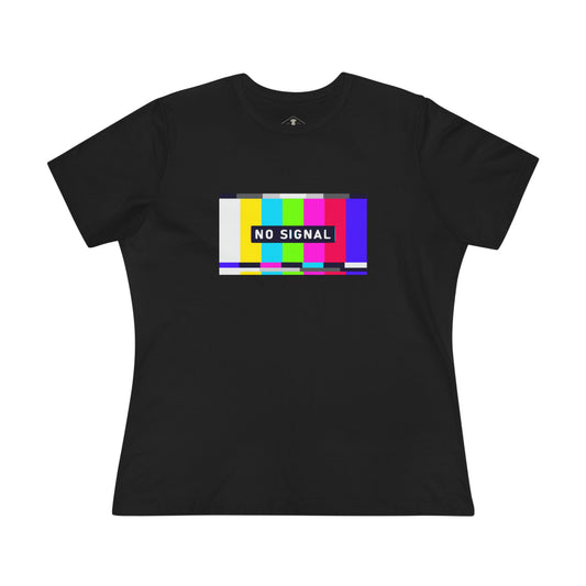 No Signal Screen Black Womens T-Shirt