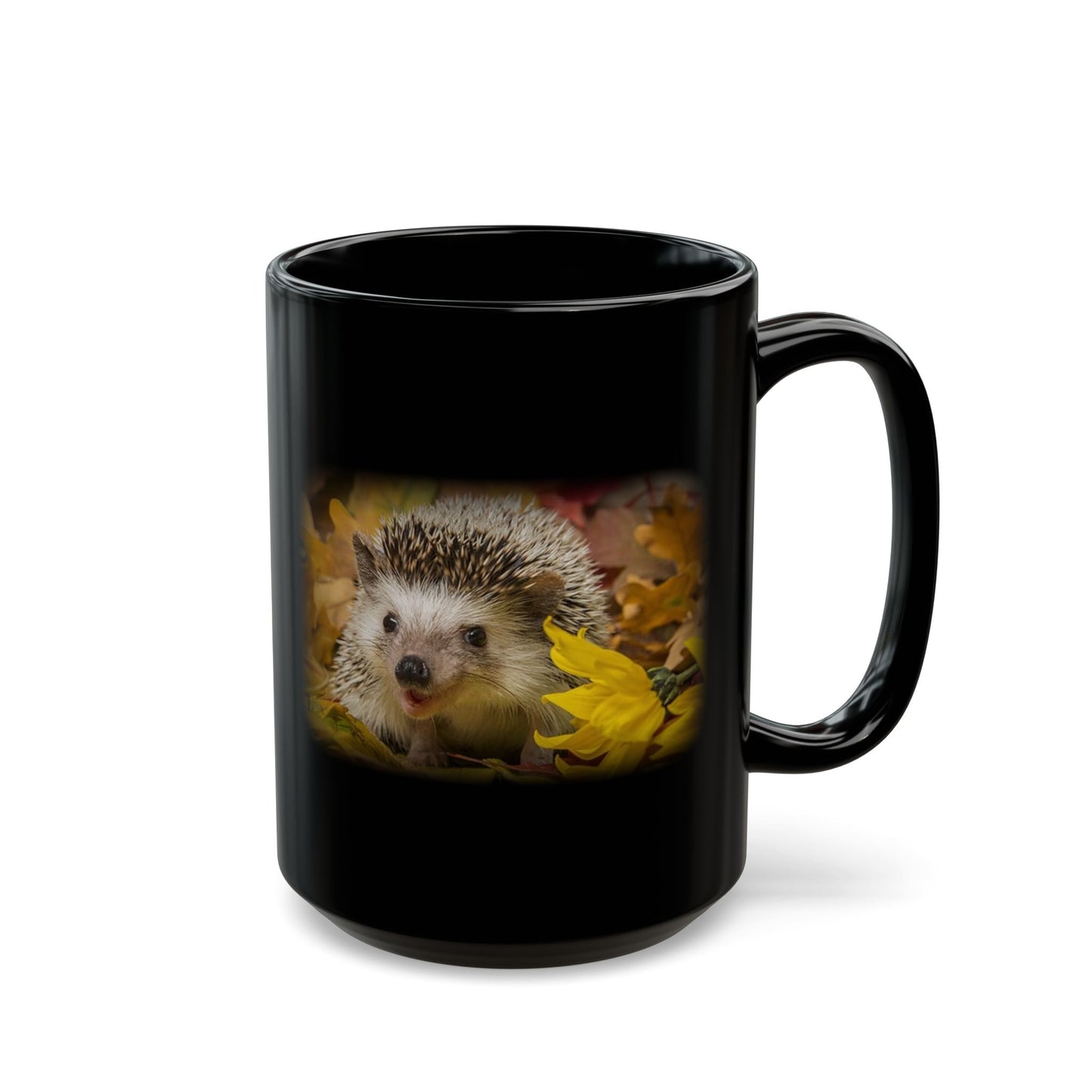 Hedgehog Black Mug
