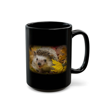 Hedgehog Black Mug
