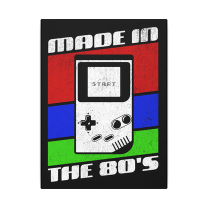 Made In The 80's Black Wall Canvas