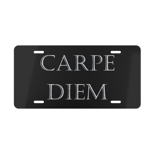 Carpe Diem Black Vanity License Plate