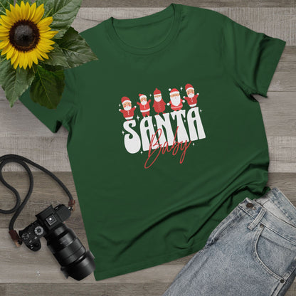 Santa Baby Green Womens T-Shirt