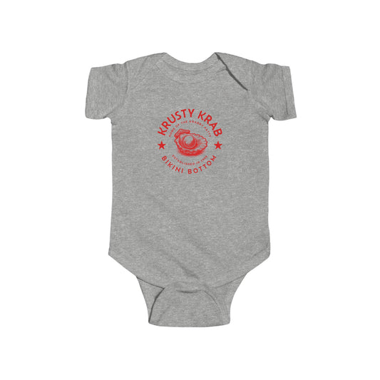 Krusty Krab Grey Baby Bodysuit