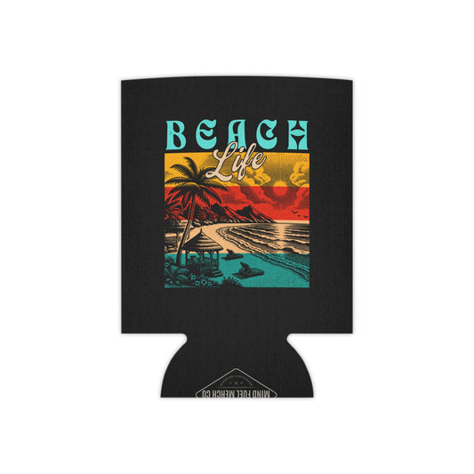 Beach Life Black Koozie Can Cooler