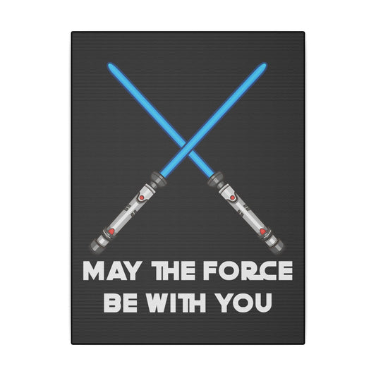 May The Force Be With You Black Wall Canvas
