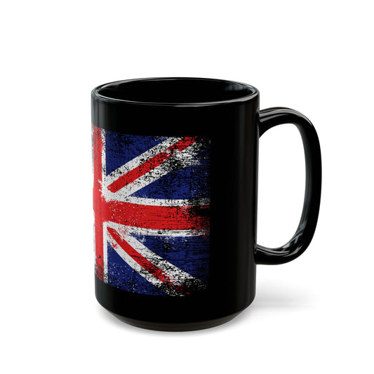 Union Jack UK Flag Black Mug