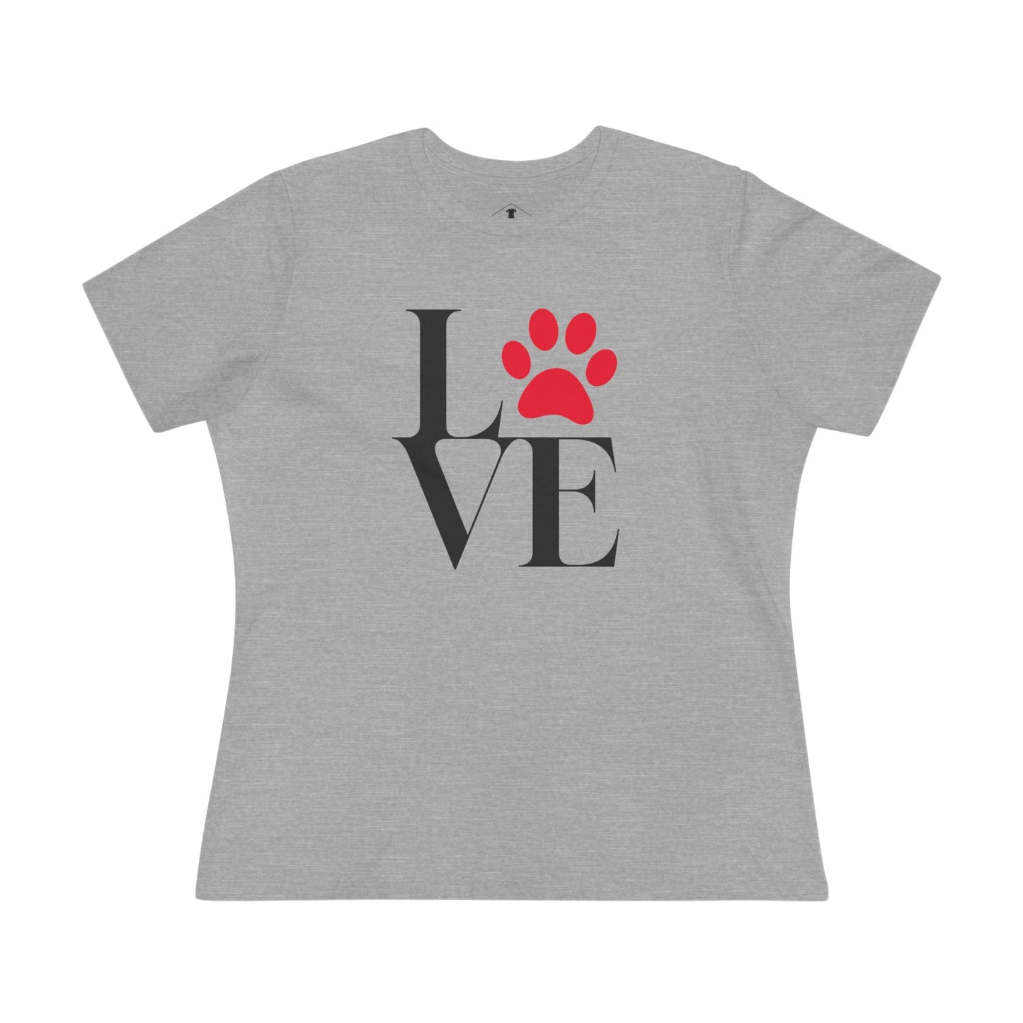 Paw Print Love Grey Womens T-Shirt
