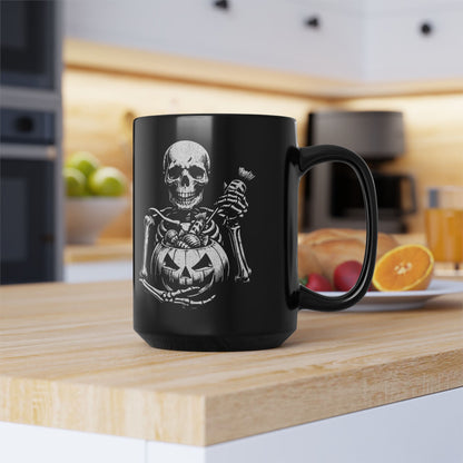 Halloween Skeleton Black Mug