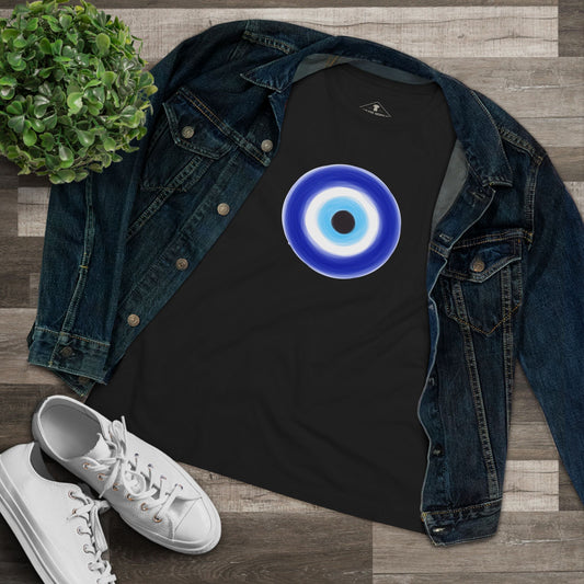 Evil Eye Charm Black Womens T-Shirt