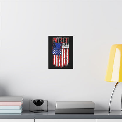 American Patriot Flag Black Wall Canvas
