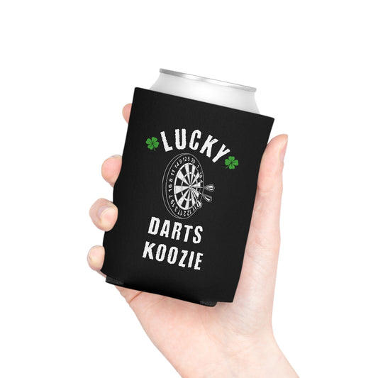Lucky Darts Black Koozie Can Cooler