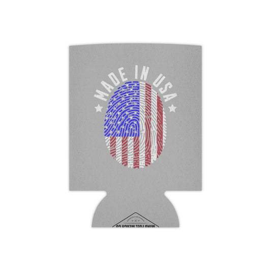 Made In USA Fingerprint Grey Koozie Can Cooler