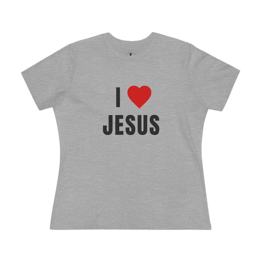 I Love Jesus Grey Womens T-Shirt