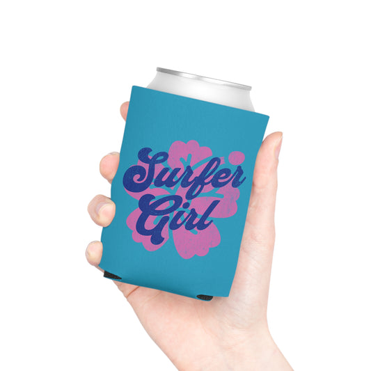 Surfer Girl Turquoise Koozie Can Cooler