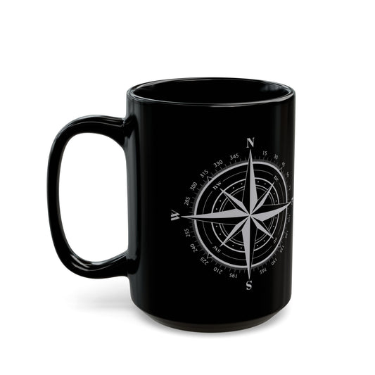 Compass Black Mug